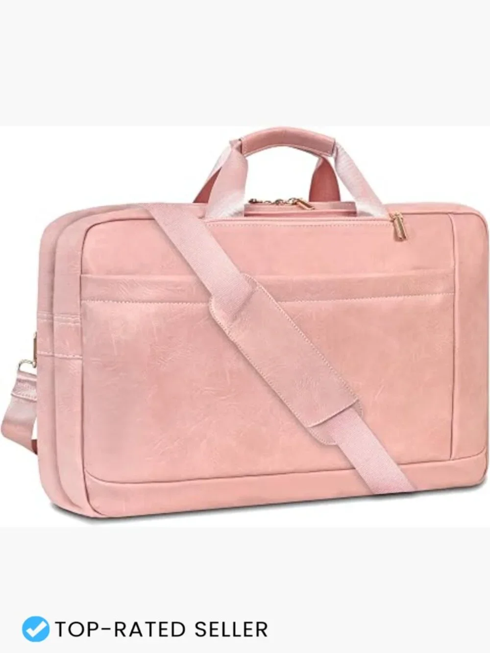 Faux Leather Messenger Bag for Men Laptop Briefcase Work College Travel